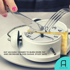 A study indicates you burn more fat and decrease blood sugar when you eat an early dinner.