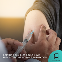 Getting a flu shot could have decreased Shari Hall's chances of getting a heart attack which led to amputation.