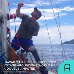 Dustin Reynolds became the first double amputee to complete a solo voyage around the world.