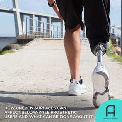 Uneven surfaces have a more significant biomechanical impact on below-knee prosthetic users.