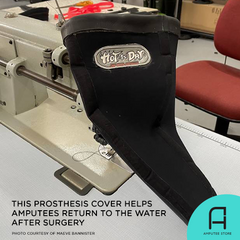 The Medi-Dry prosthesis cover helps amputees return to the water after surgery.