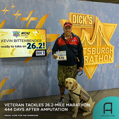 Sergeant Major Kevin Bittenbender ran the 26.2-mile Pittsburgh Marathon 444 days after amputation.