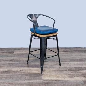 Image of CB2 Industrial Metal And Wood Barstool