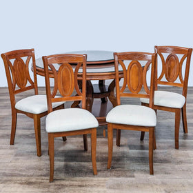 Image of Contemporary 5-Piece Dining Set with Lazy Susan