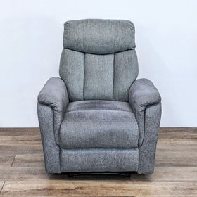 Image of Contemporary Gray Upholstered Manual Recliner