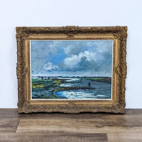 Image of Framed Original Signed Landscape Oil Painting