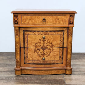 Image of Three Drawer Nightstand with Inlay