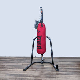 Image of Everlast Polycanvas Heavy Bag With Black Heavy Bag Stand