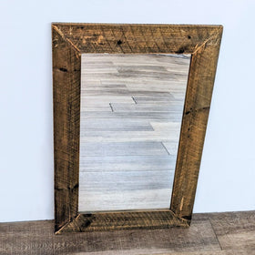 Image of Rustic Wooden Framed Wall Mirror