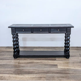 Image of Wood Console Table with Barley Twist Legs