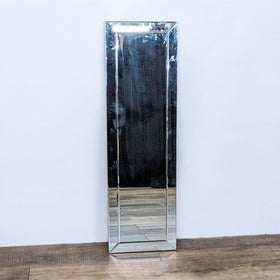 Image of Sleek Full-Length Rectangular Floor Mirror with Geometric Frame