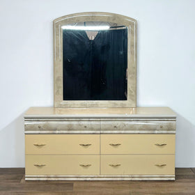 Image of Italian Made 6 Drawer Dresser with Mirror