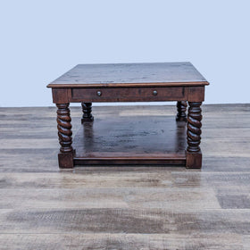 Image of Traditional Wood Coffee Table with Shelf