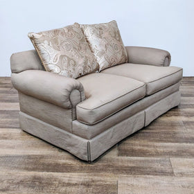 Image of Classic Roll Arm Fabric Loveseat