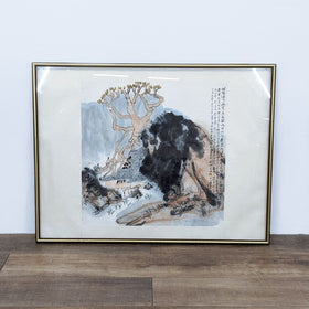 Image of Framed Asian Watercolor