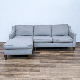 Image of West Elm Compact Gray Sofa Chaise