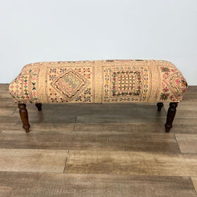 Image of Vintage Style Upholstered Bench