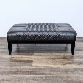 Image of Contemporary Brown Leather Ottoman