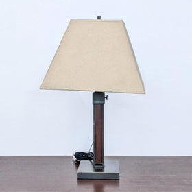 Image of Crate and Barrel Sqare Post 25 Inch Tall Table Lamp