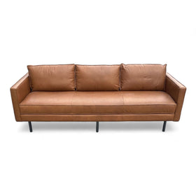 Image of William Sonoma/ West Elm Axel Leather Sofa - In Box