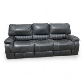 Image of Contemporary Leather Power Reclining Sofa With USB Port - In Box