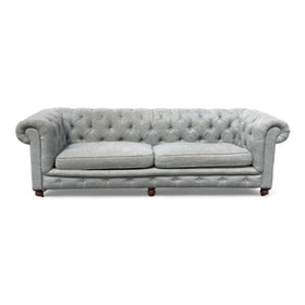 Image of Restoration Hardware Grey Chesterfield Sofa