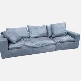 Image of Restoration Hardware Gray Leather Sectional