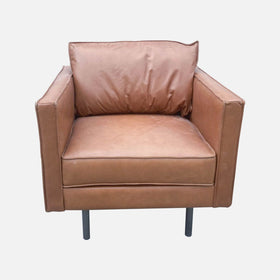 Image of West Elm Axel Leather Lounge Chair - In Box