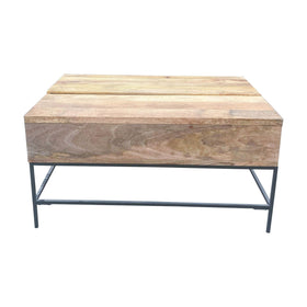 Image of West Elm Industrial Storage Pop-Up Coffee Table