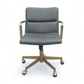 Image of Cooper Mid-Century Leather Swivel Office Chair