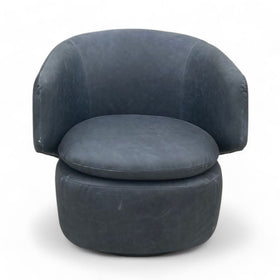 Image of West Elm Crescent Leather Swivel Chair