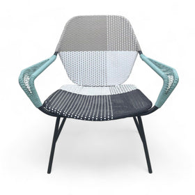 Image of Color Block Pattern Outdoor Armchair