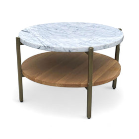 Image of Olga Round Buncher Golden Brass Coffee Table