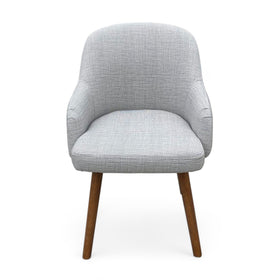 Image of West Elm Modern Upholstered Dining Chair with Solid Wood Legs