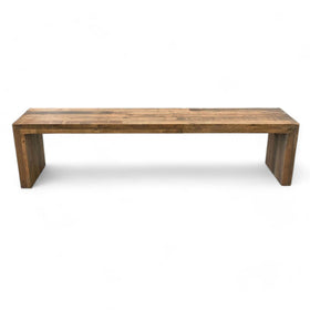 Image of Rustic Solid Wood Bench