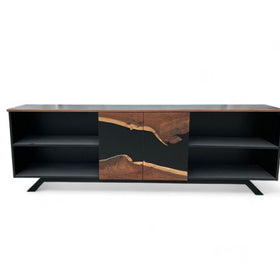 Image of Credenza with Live Edge Cabinet Door Design