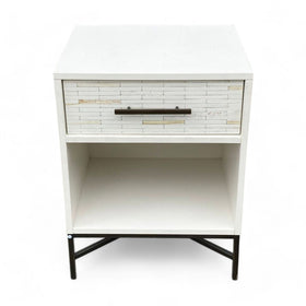 Image of West Elm Wood Tiled Nightstand