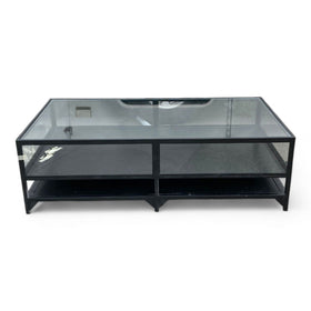 Image of Glass Top Industrial Style Coffee Table - In Box