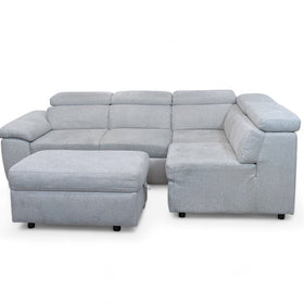 Image of Contemporary Light Gray Sectional Sofa with Chaise And Ottoman