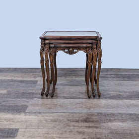 Image of Vintage Carved Wood Nesting Tables