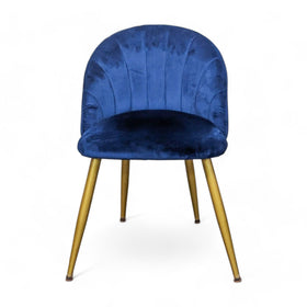 Image of Modern Blue Velvet Accent Chair