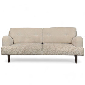 Image of Contemporary Beige Fabric Mix Upholstered Sofa