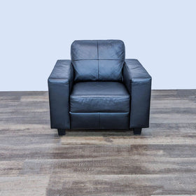 Image of IKEA Skogaby Black Faux Leather Contemporary Club Chair