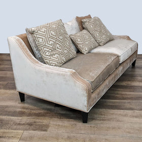 Image of Z Gallerie Velvet Sofa with Throw Pillows