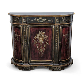 Image of Ethan Allen Painted Demilune Cabinet
