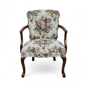 Image of Ethan Allen Queen Anne Upholstered Armchair