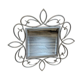 Image of Scroll Work Metal Framed Beveled Wall Mirror by Pacific Coast Lighting