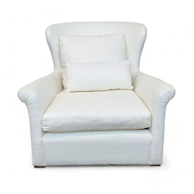 Image of Comfortable Modern White Lounge Chair with Cushion