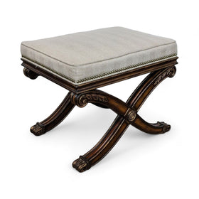 Image of Ethan Allen Wood Frame Ottoman