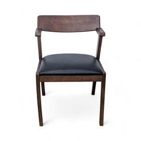 Image of Article Zola Black Leather Mid Century Inspired Dining Armchair